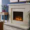 irange ie slimline with log fuel bed in beckford limestone surround x