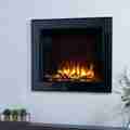 irange ie slimline with log fuel bed in black nickel prestige trim x