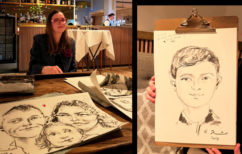 karikaturtegning af pige