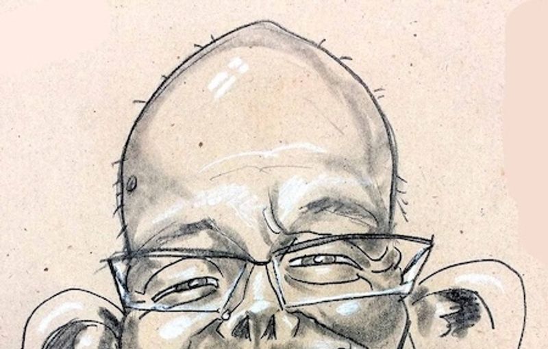 karikatur mand med skaeve briller
