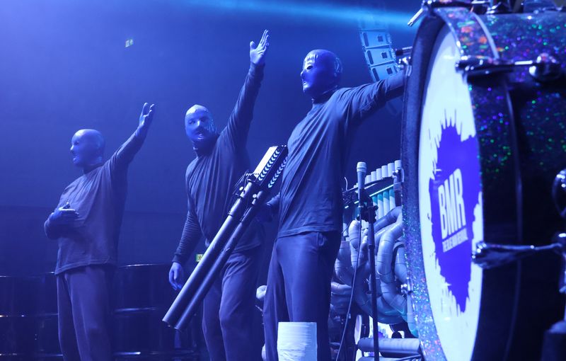 The blue man act header
